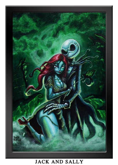 Jack & Sally - Art Print - Framed