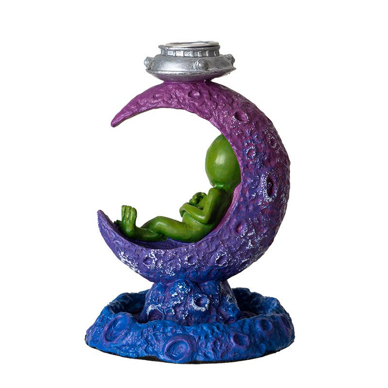 Alien on Moon Backflow Incense Burner