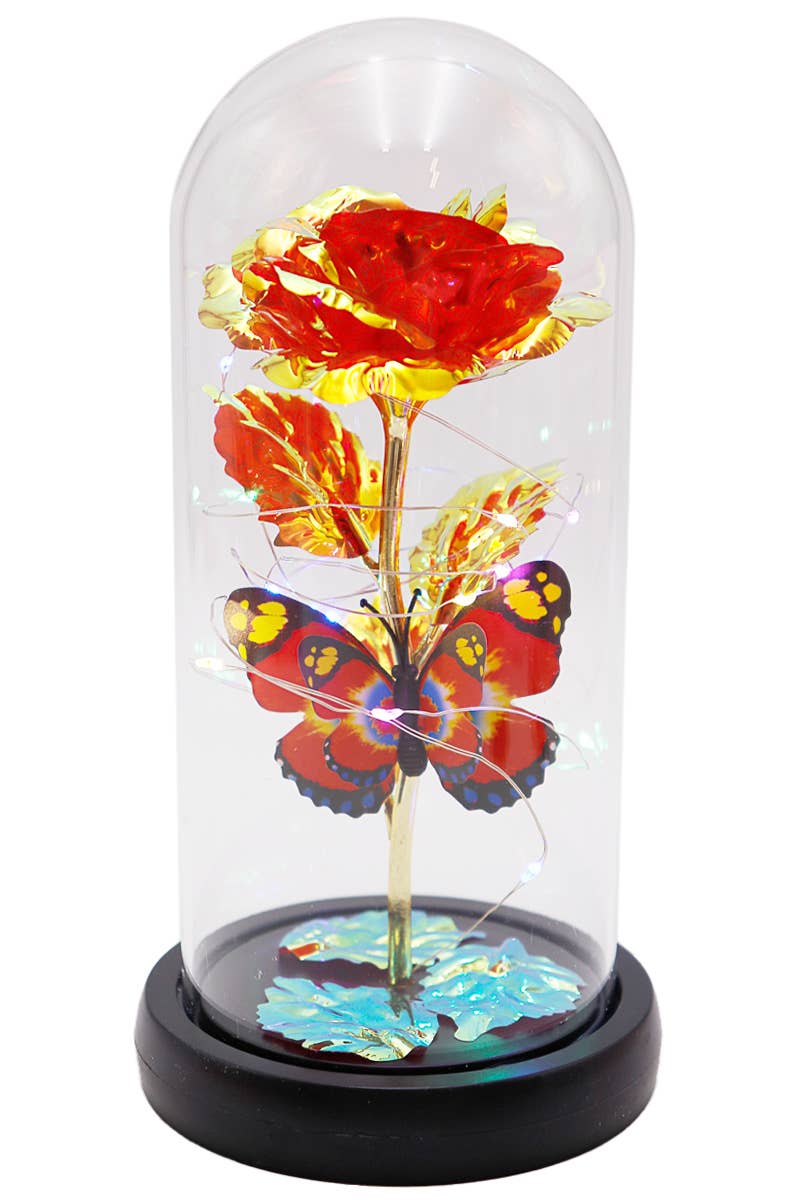 Butterfly Metallic Galaxy Rose LED Light Stand