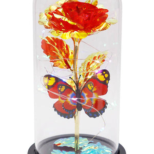 Butterfly Metallic Galaxy Rose LED Light Stand