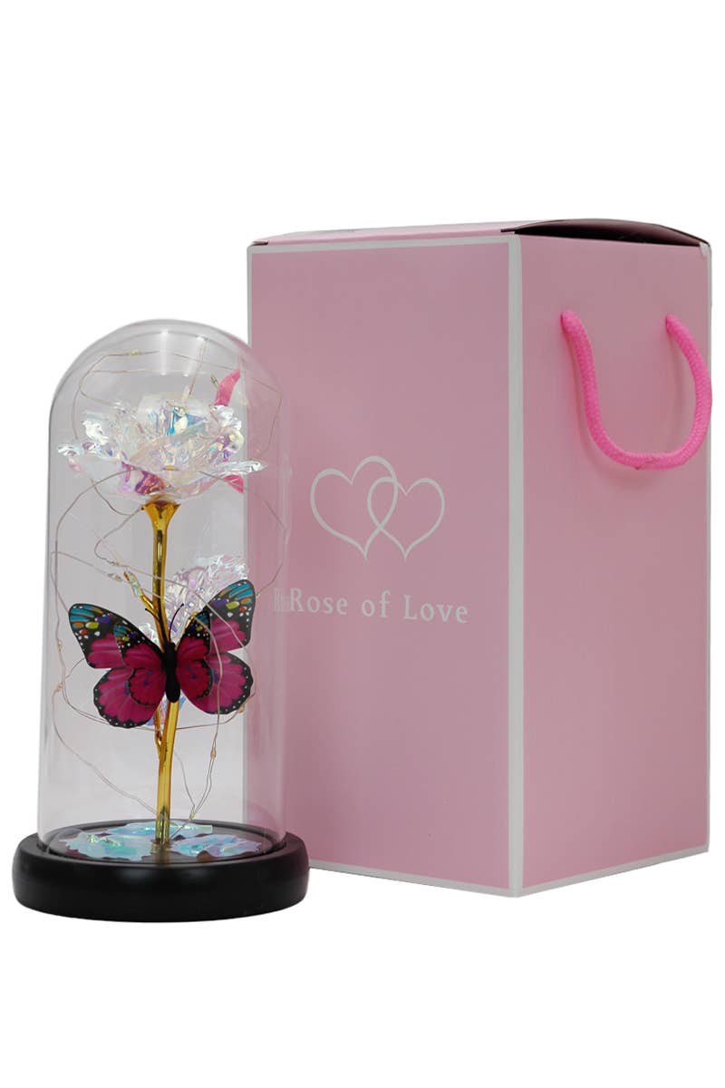 Butterfly Metallic Galaxy Rose LED Light Stand