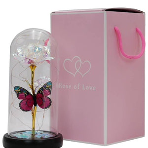 Butterfly Metallic Galaxy Rose LED Light Stand