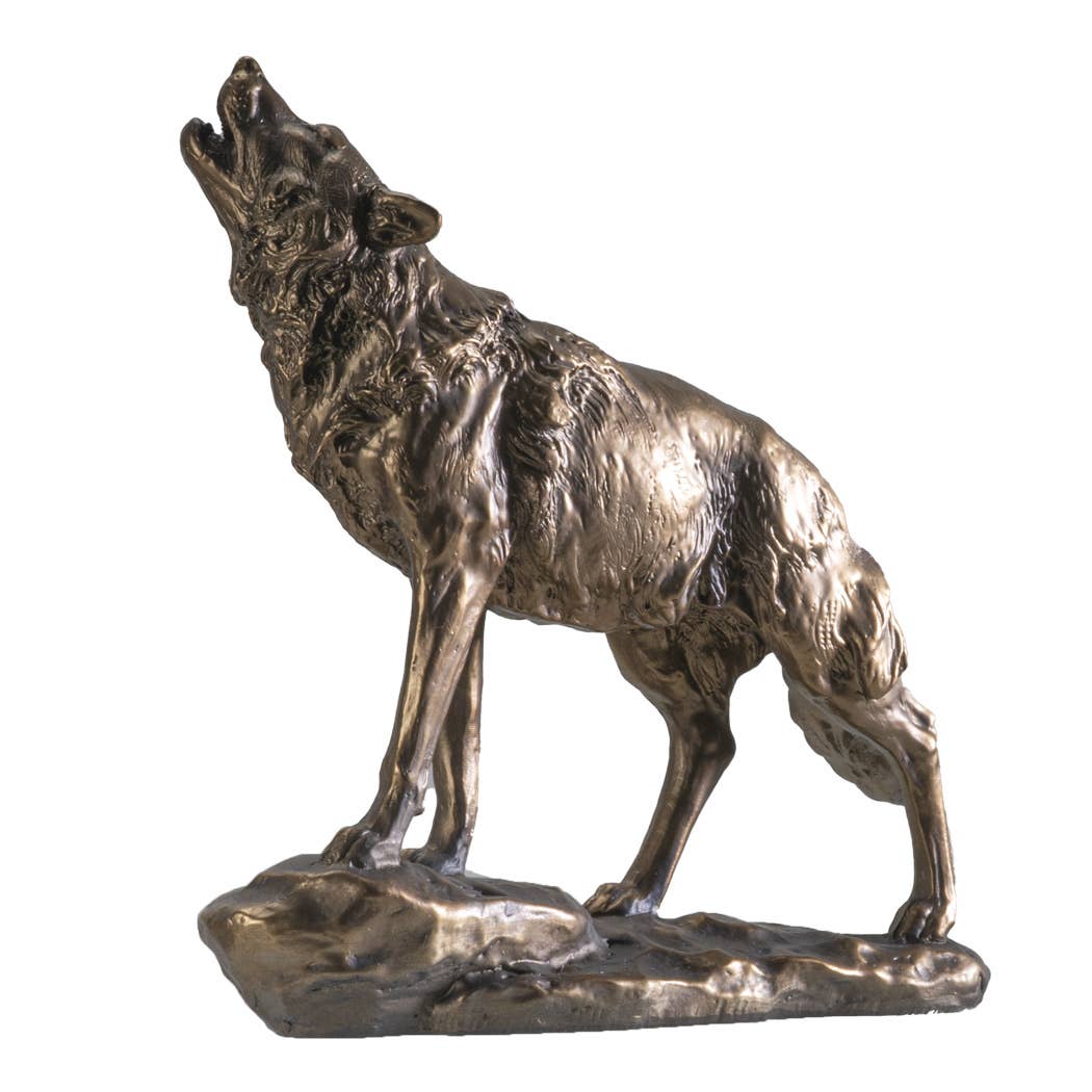 Bronze Howling Wolf Statue