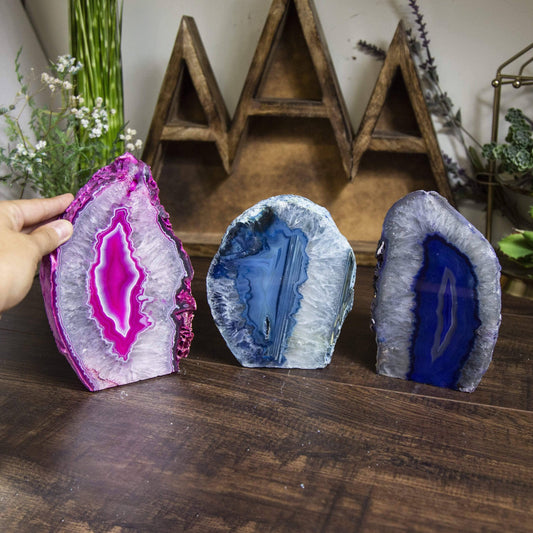 Agate Geode Cut Base Crystal Lamp