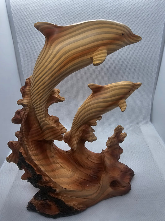 Dolphin's Wooden Carving