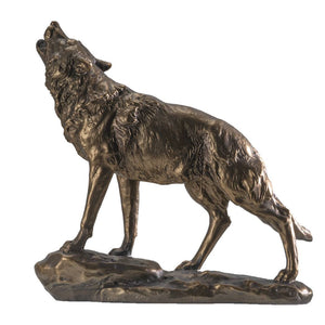 Bronze Howling Wolf Statue