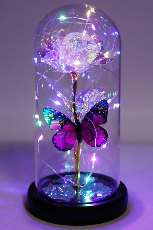 Butterfly Metallic Galaxy Rose LED Light Stand