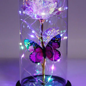 Butterfly Metallic Galaxy Rose LED Light Stand