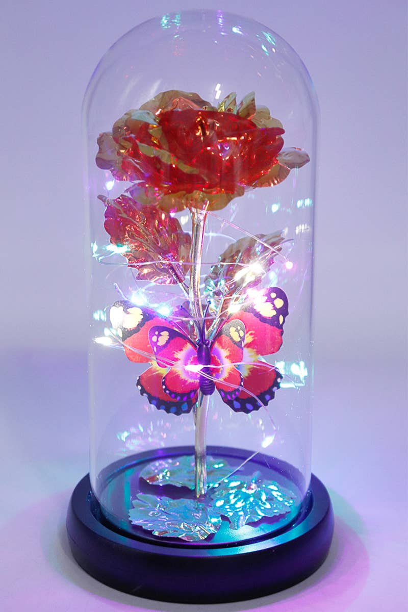 Butterfly Metallic Galaxy Rose LED Light Stand