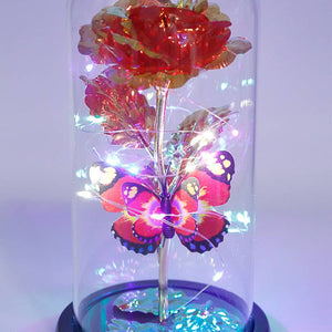 Butterfly Metallic Galaxy Rose LED Light Stand