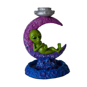 Alien on Moon Backflow Incense Burner