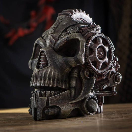 Diesel Punk Skull Sculpture