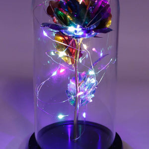 Tall Metallic Galaxy Rose Dome LED Light Stand