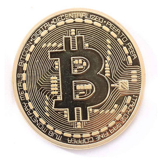 Gold Plated Collectible Bitcoin Physical Art Coin