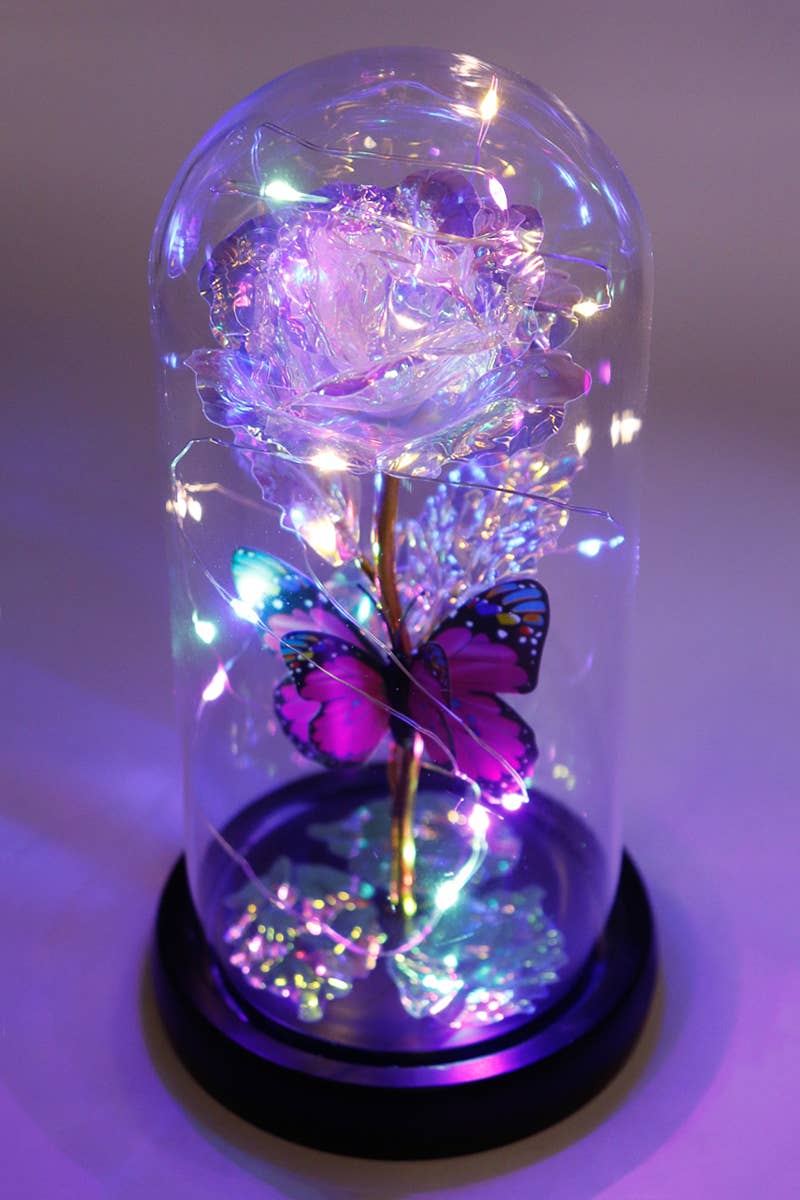 Butterfly Metallic Galaxy Rose LED Light Stand