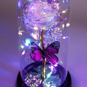 Butterfly Metallic Galaxy Rose LED Light Stand