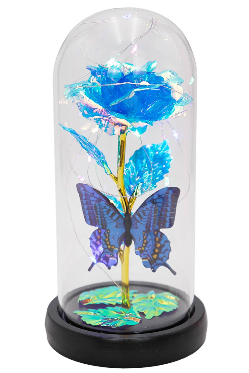 Butterfly Metallic Galaxy Rose LED Light Stand