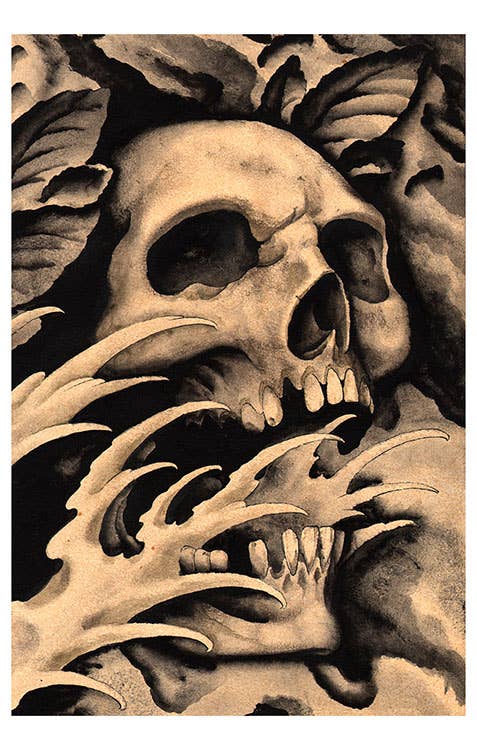 Screaming Skull - Art Print - Framed