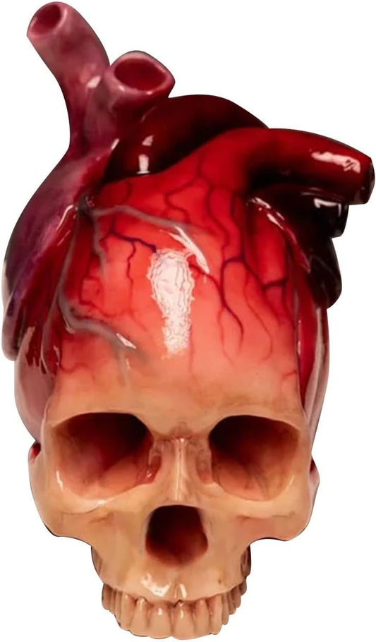 Creative Skull Heart Desk Tabletop Decorative Heart Shaped Decorations Realistic Heart Sculpture