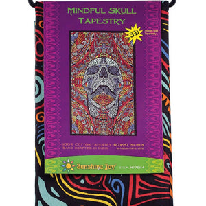 3D Tapestry Mindful Skull Hanger Packaged Tapestries Hippie