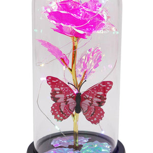 Butterfly Metallic Galaxy Rose LED Light Stand