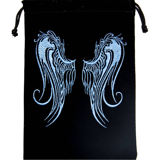 Unlined Velvet Bag Embroidered Angel Wings (Each)