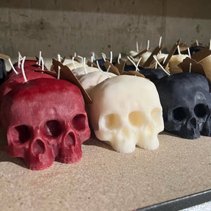 Conjoined Twins Skull Candle