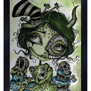 Explicit Zombie Girl - Art Print - Framed