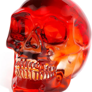 Crystal Orange Red Skull Figurines 2.8