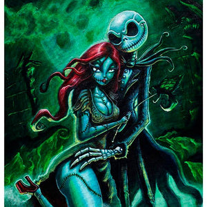 Jack & Sally - Art Print - Framed