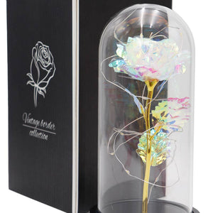 Tall Metallic Galaxy Rose Dome LED Light Stand