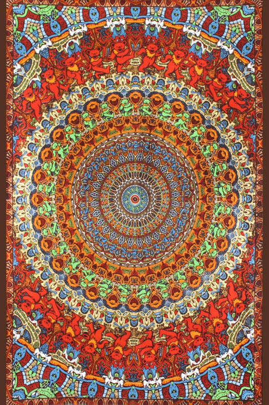 3D Grateful Dead Tapestry Bear Vibration Tapestries Licensed