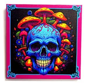 Skull with Mushrooms Canvas Print