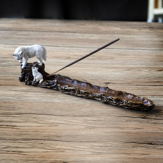 Wolf and Cub Incense Holder