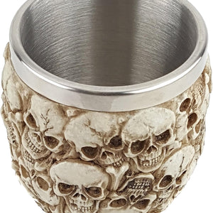 Stacked Skulls, 3D Novelty Ossuary Cup, Stainless Steel Liner