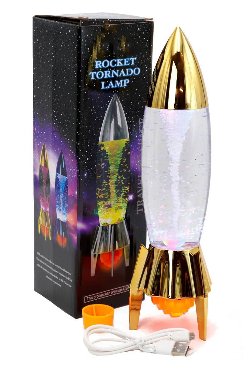 Space Rocket Tornado Color-Changing LED Light Lamp