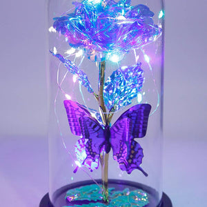 Butterfly Metallic Galaxy Rose LED Light Stand