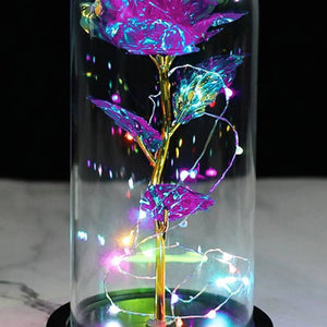 Tall Metallic Galaxy Rose Dome LED Light Stand