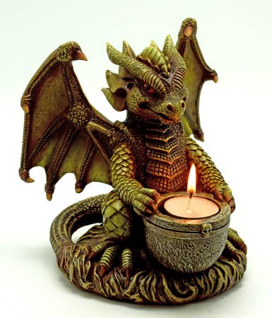 Big Dragon Tee Light/Incense Holder