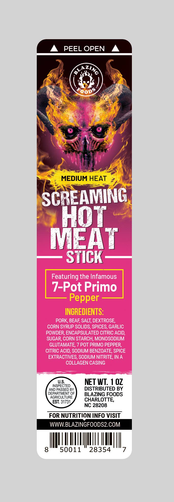 7-Pot Primo Pepper & Garlic Savory Spicy Meat Sticks 1 Stick