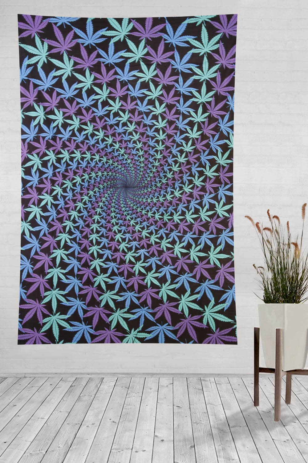 3D Tapestry Night Leaf Spiral