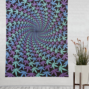 3D Tapestry Night Leaf Spiral