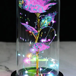 Tall Metallic Galaxy Rose Dome LED Light Stand