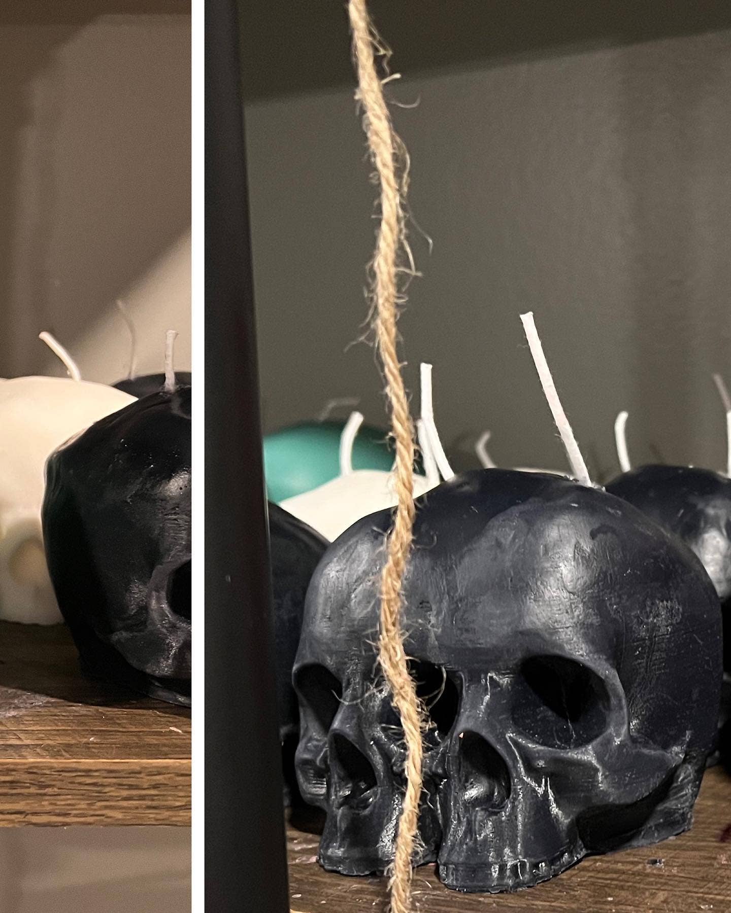 Conjoined Twins Skull Candle