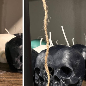 Conjoined Twins Skull Candle