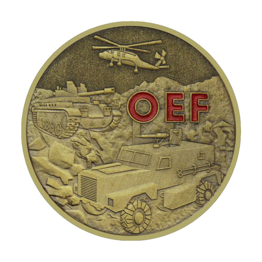 OEF Combat Veteran Commemorative Gold Plated Coin