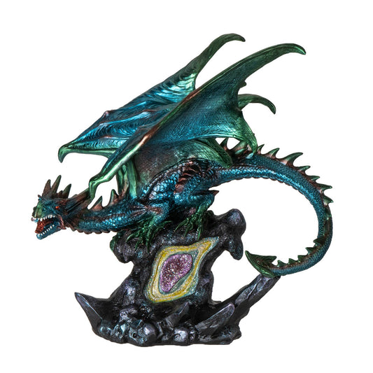 Dragon on Geode Rock Statue