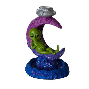 Alien on Moon Backflow Incense Burner