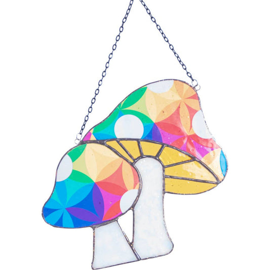 Stained Glass Suncatcher - Mushrooms - As Is (Each)