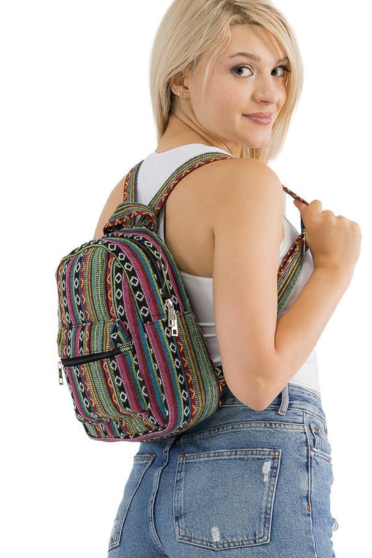 Navajo Boho Tribal Woven Backpack